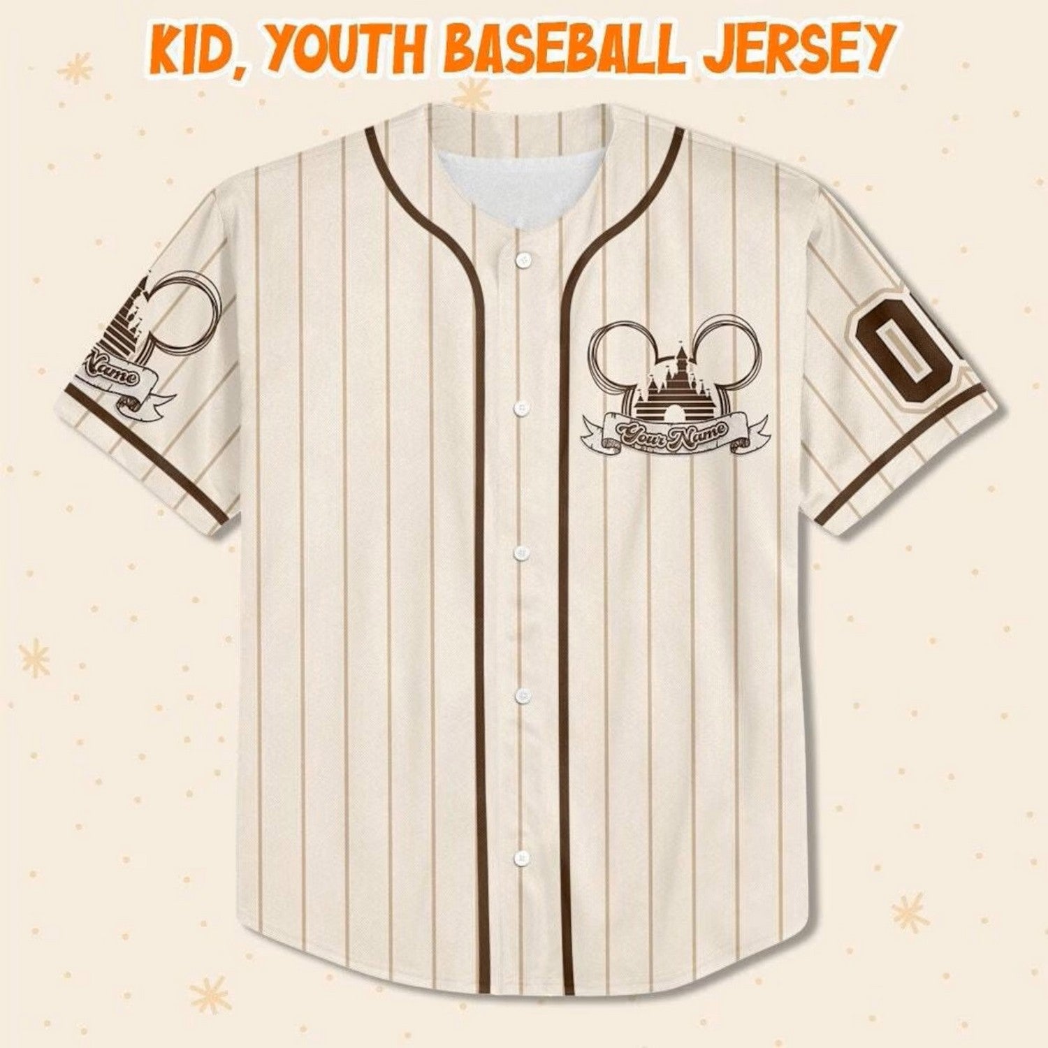 Custom Name Disney Mickey Mouse Happiest Place On Earth Baseball Jersey
