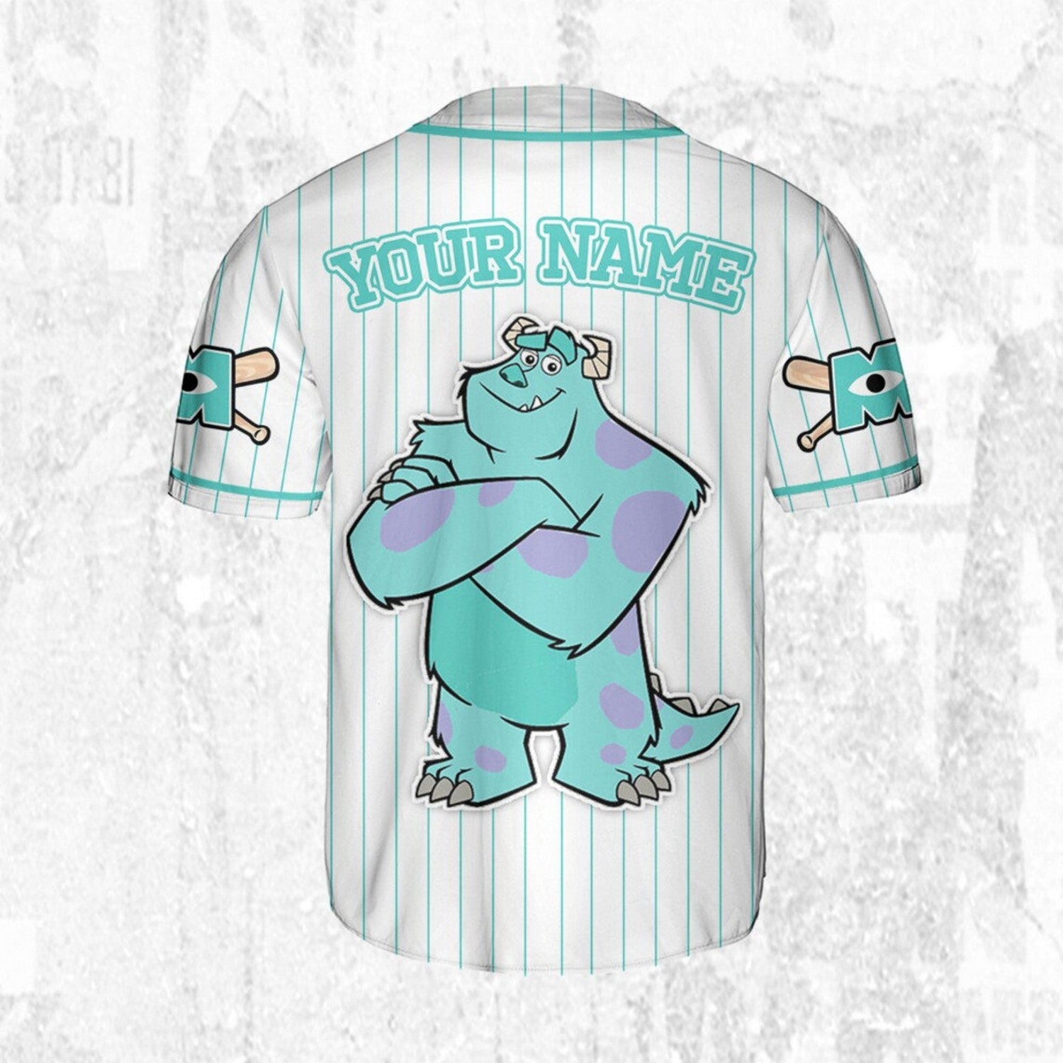 Custom Name Disney Monster Inc James Sullivan Baseball Jersey