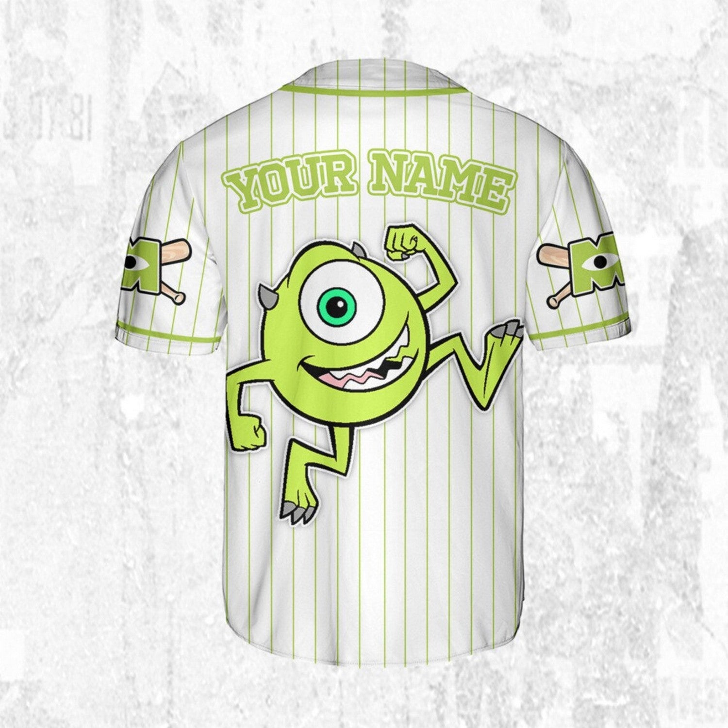 Custom Name Disney Monster Inc Mike Wazowski Baseball Jersey