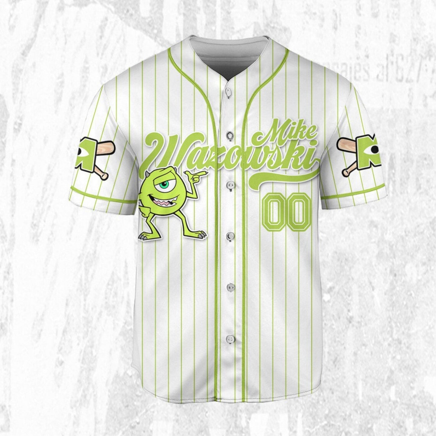 Custom Name Disney Monster Inc Mike Wazowski Baseball Jersey