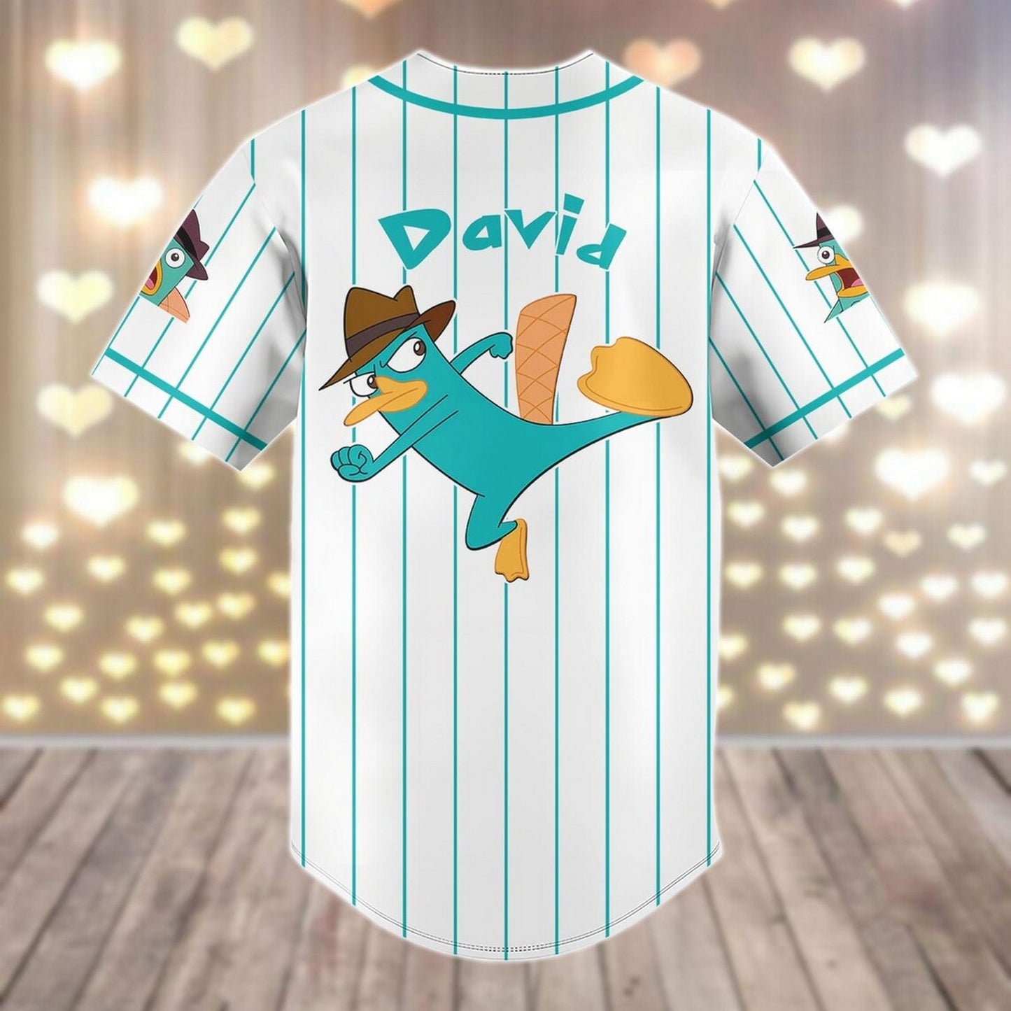 Custom Name Disney Phineas And Ferb Perry The Platypus Baseball Jersey