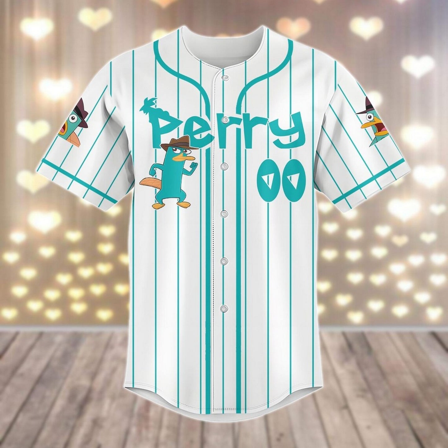 Custom Name Disney Phineas And Ferb Perry The Platypus Baseball Jersey