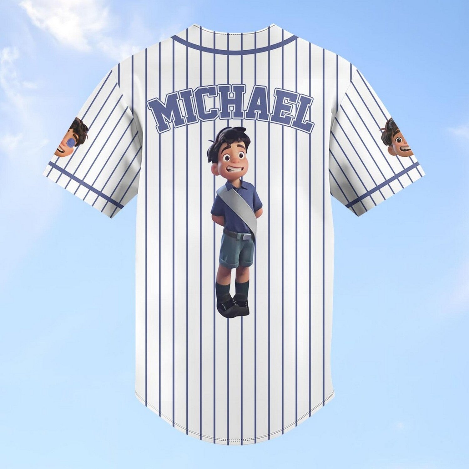 Custom Name Disney Pixar Elio Teenager  White  Baseball Jersey