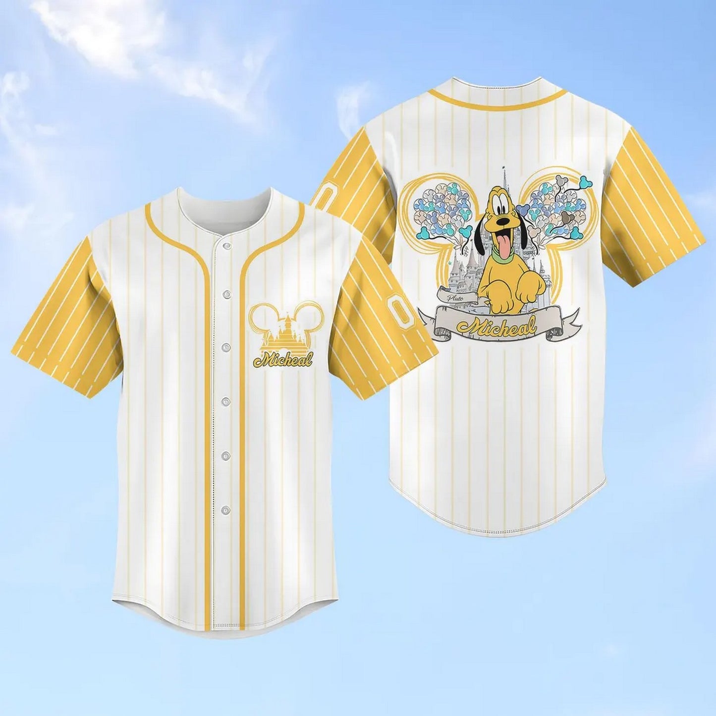 Custom Name Disney Pluto Baseball Jersey