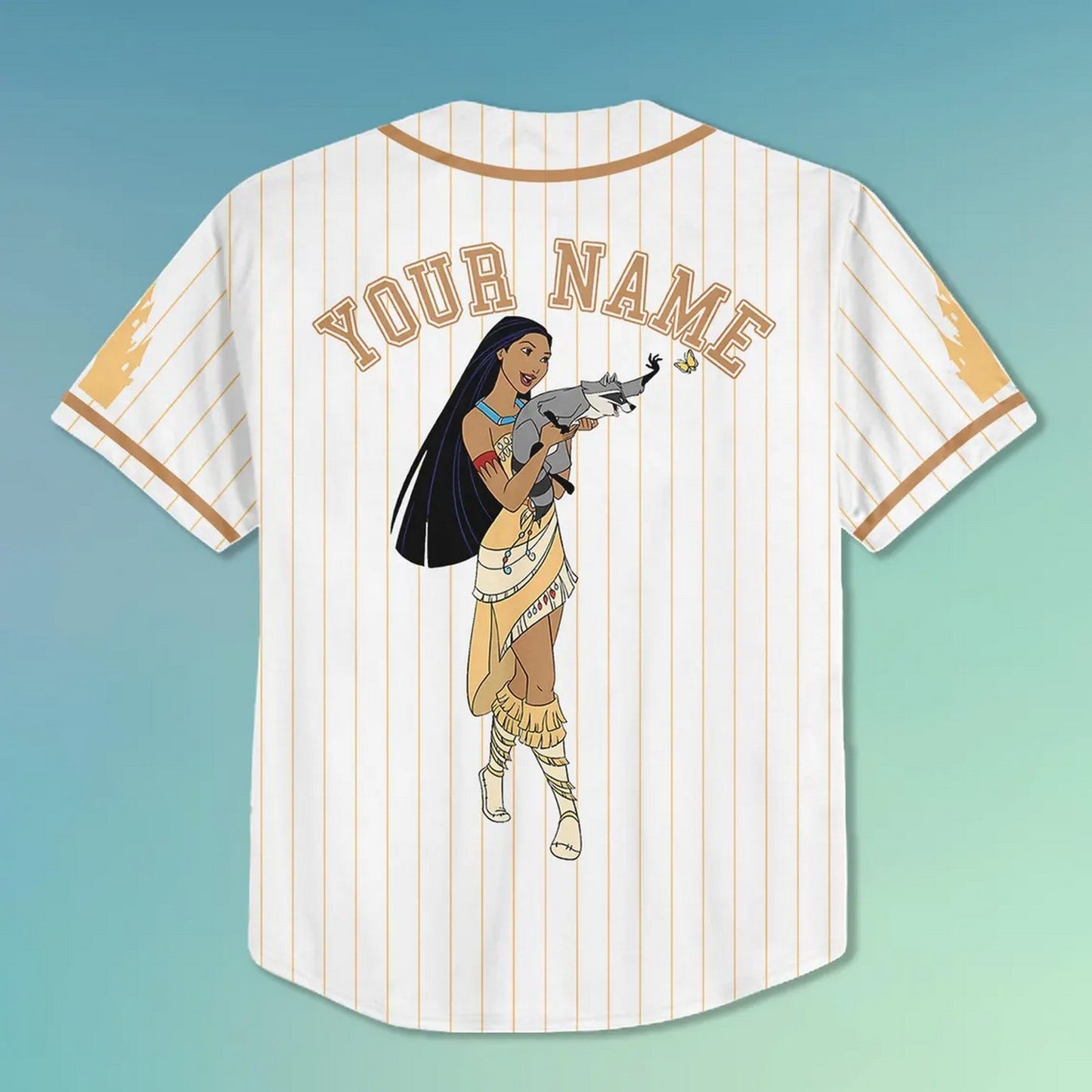 Custom Name Disney Pocahontas Princess Baseball Jersey