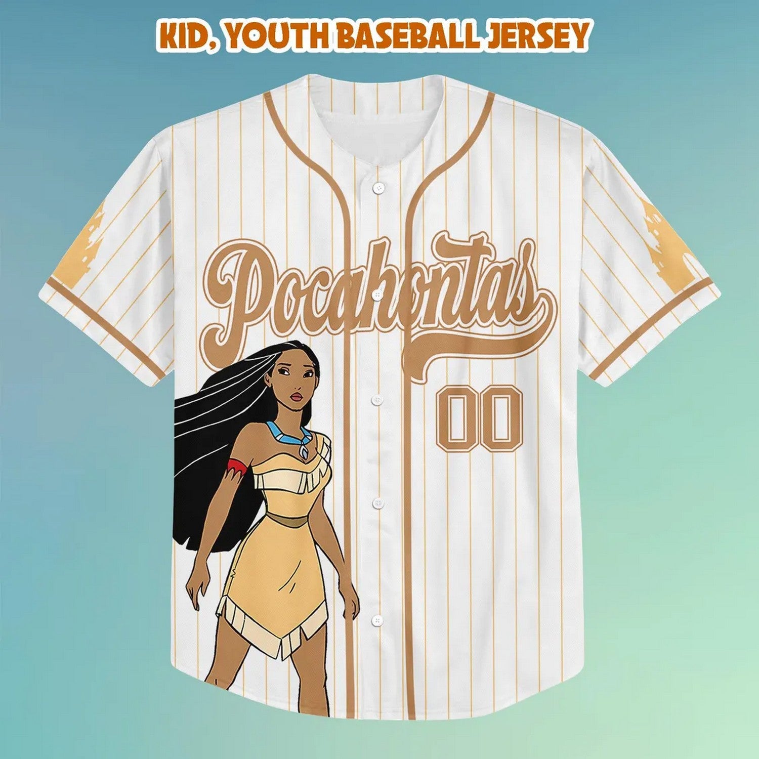 Custom Name Disney Pocahontas Princess Baseball Jersey