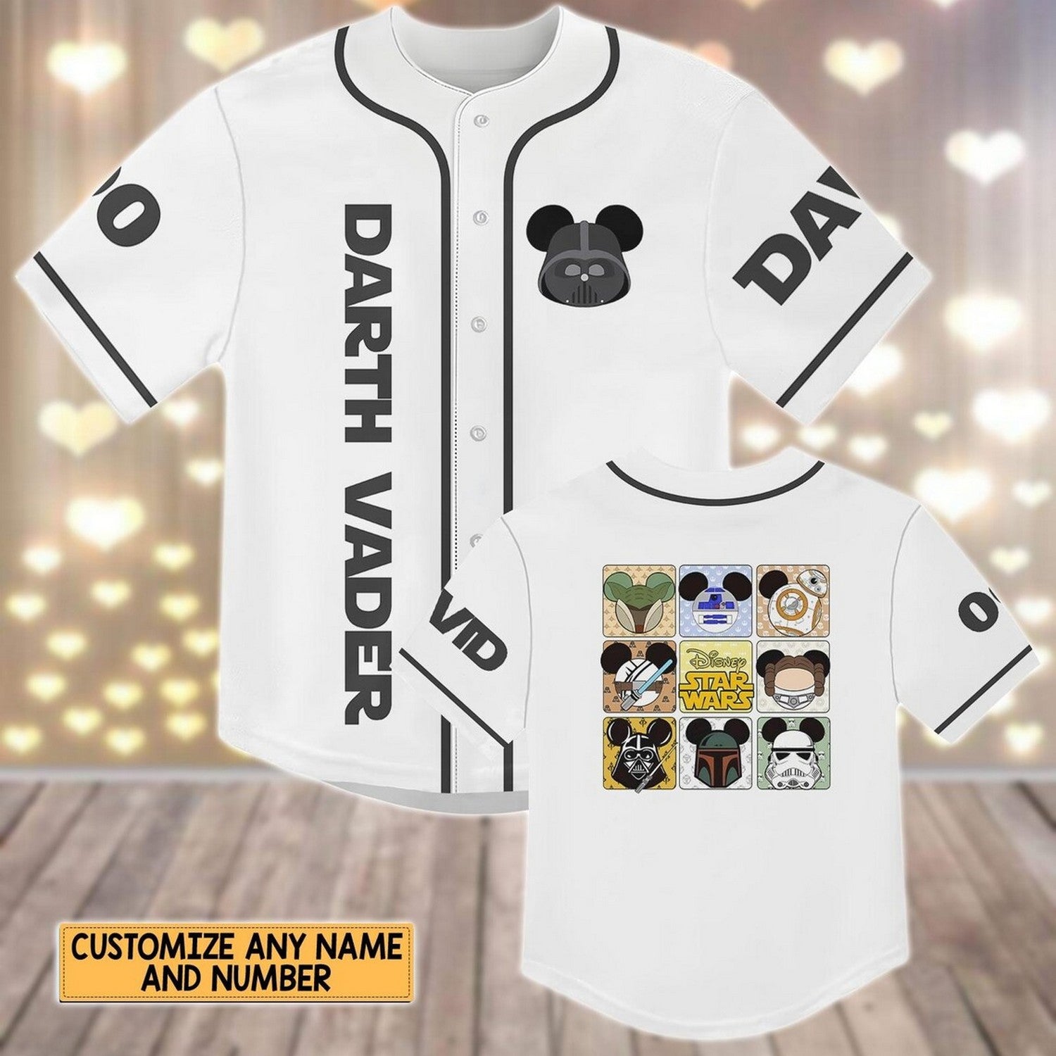 Custom Name Disney Star Wars Darth Vader Mickey Baseball Jersey