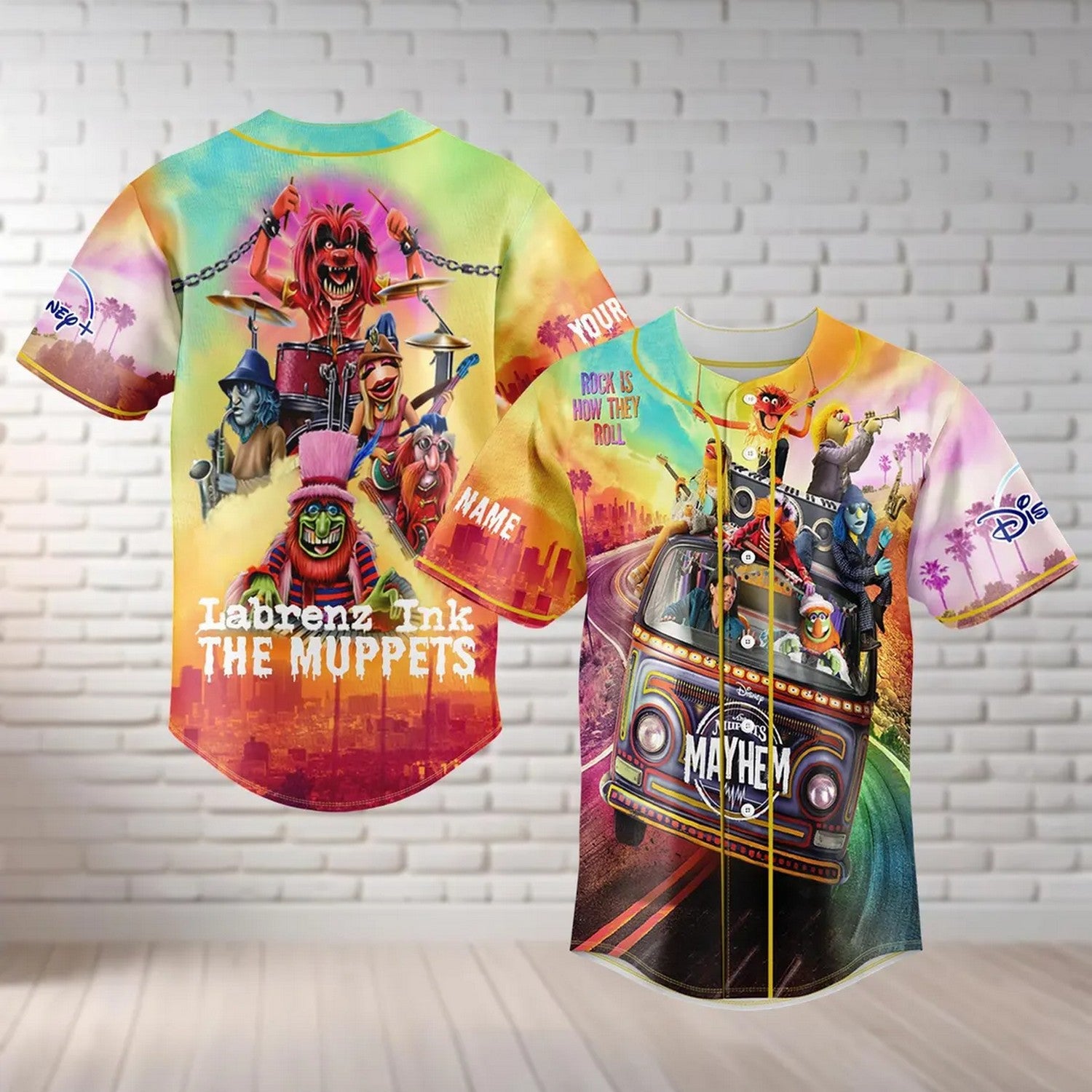 Custom Name Disney The Muppets Mayhem Baseball Jersey