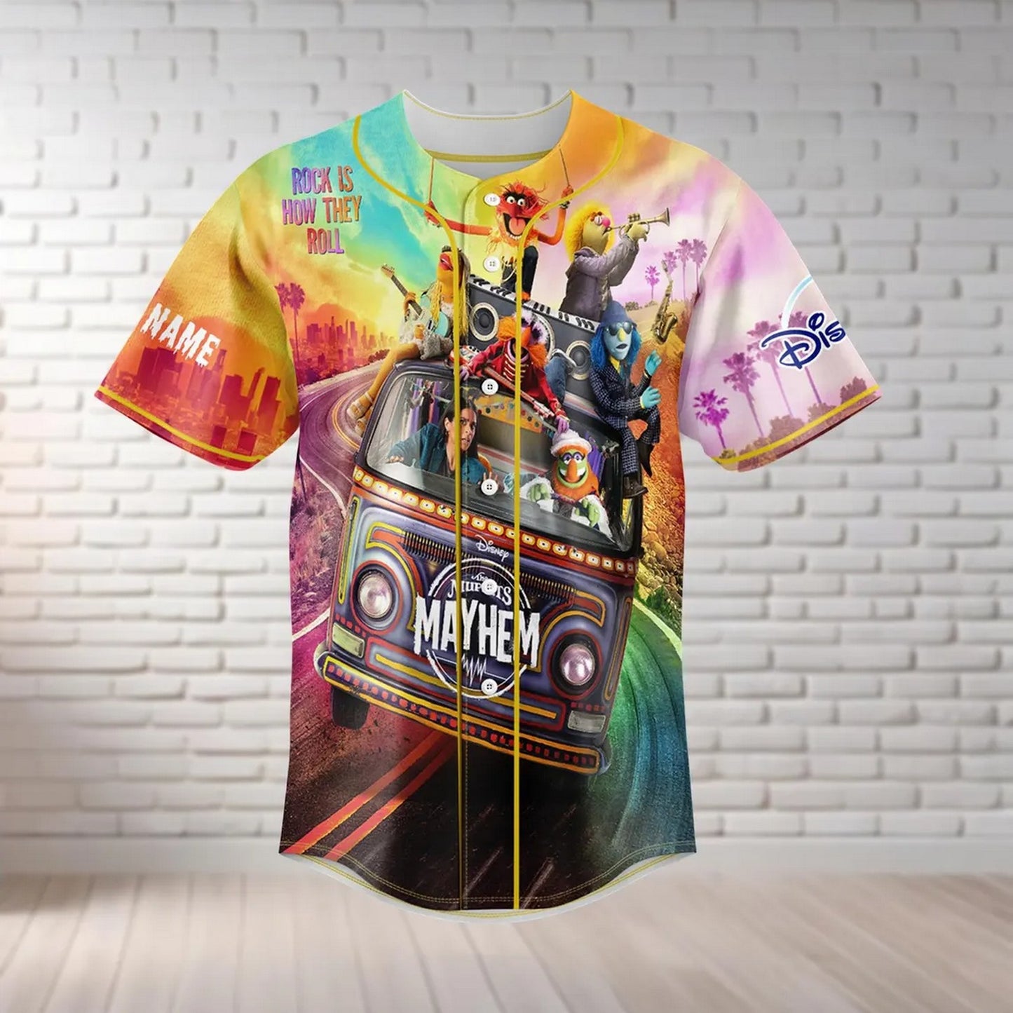Custom Name Disney The Muppets Mayhem Baseball Jersey
