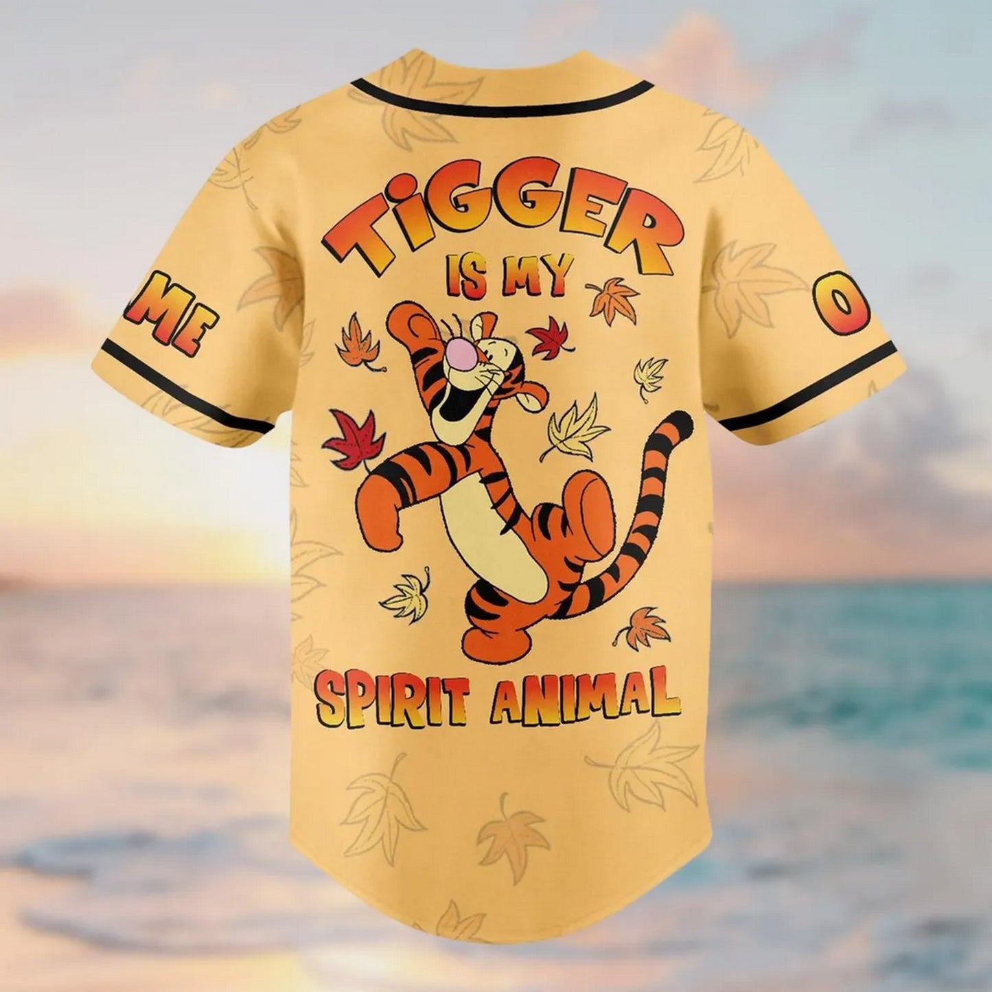 Custom Name Disney Winnie The Pooh Tigger Orange Baseball Jersey