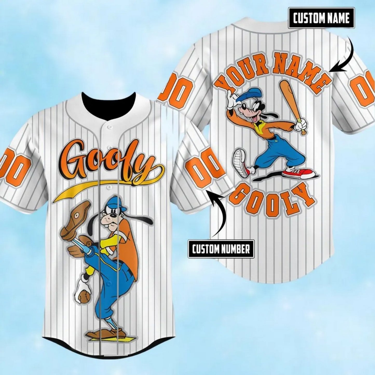 Custom Name Funny Goofy Black Vertical Baseball Jersey