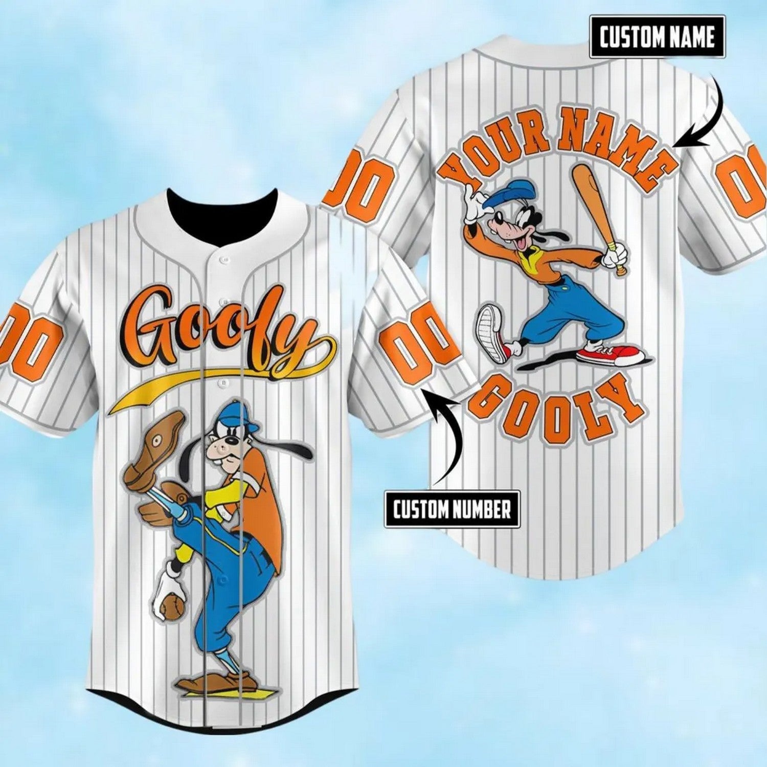 Custom Name Funny Goofy Black Vertical Baseball Jersey