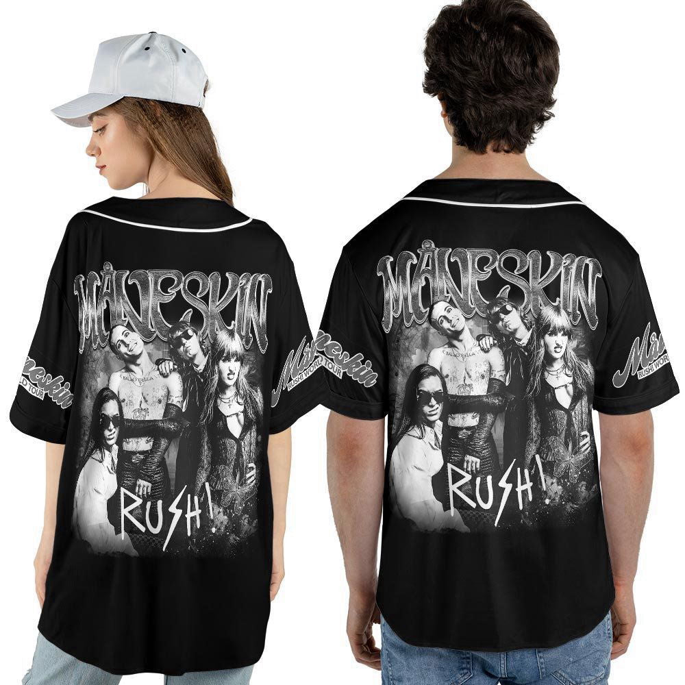 Custom Name Maneskin 2023 Tour Baseball Jersey, Rush! World Tour Concert Tickets - lylyprint.com