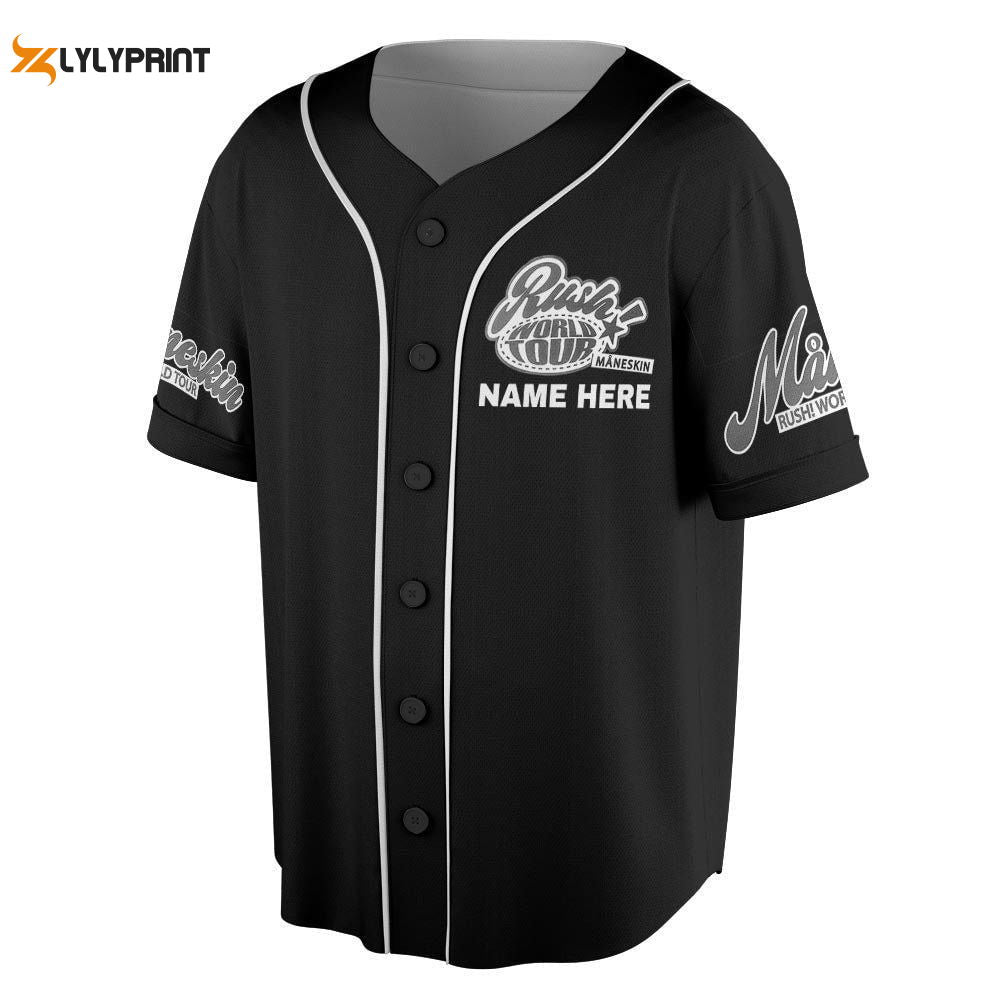 Custom Name Maneskin 2023 Tour Baseball Jersey, Rush! World Tour Concert Tickets - lylyprint.com