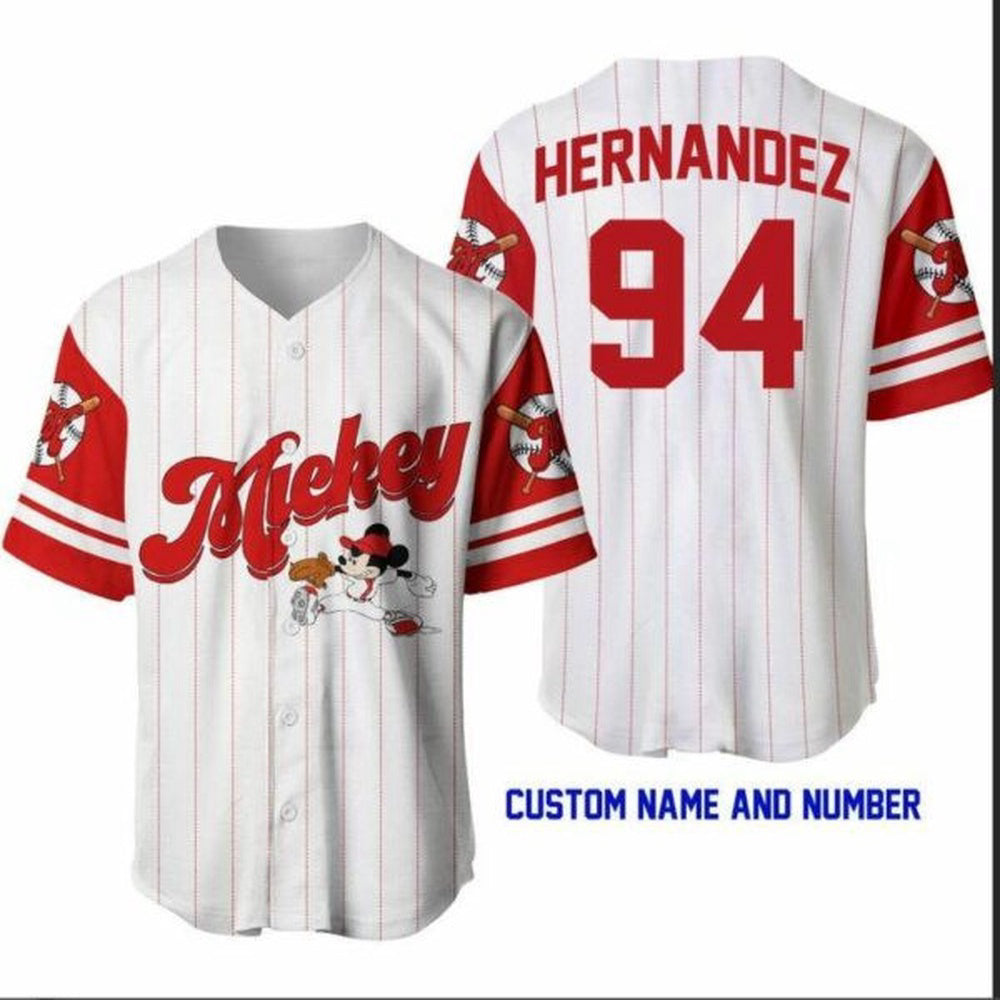 Personalized Mickey Mouse Disney Baseball Jersey - Ideal Gift for Fanatics! - Bafud