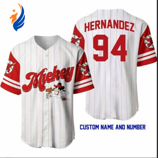 Personalized Mickey Mouse Disney Baseball Jersey - Ideal Gift for Fanatics! - Bafud