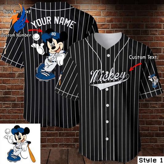 Personalized Mickey Mouse Disney Baseball Jersey - Perfect Black Gift for Baseball Lovers - Bafud