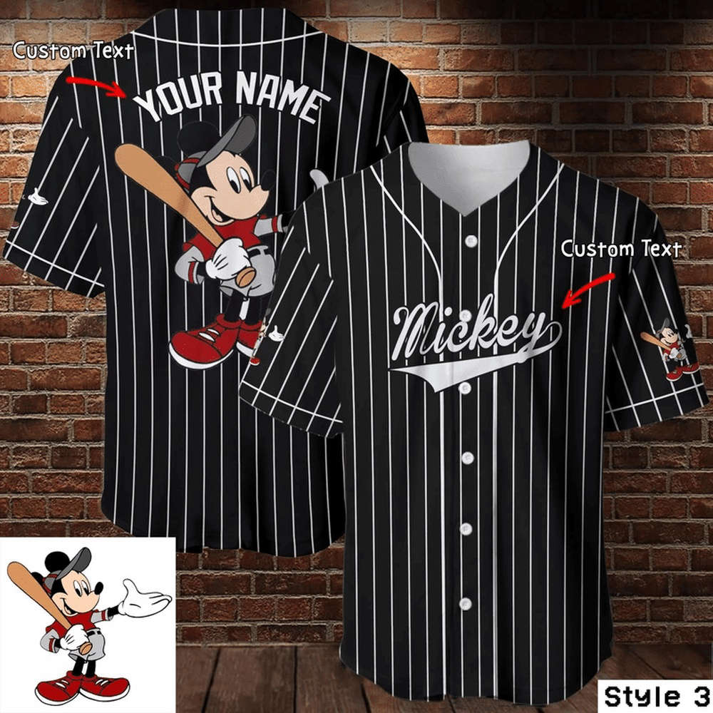 Personalized Mickey Mouse Baseball Jersey - Perfect Disney Gift for Baseball Lovers - Bafud