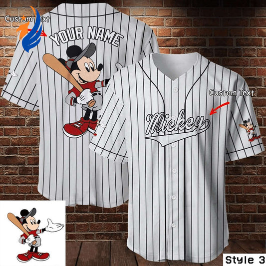 Personalized Mickey Mouse Disney White Baseball Jersey - Perfect Gift for Disney Lovers - Bafud