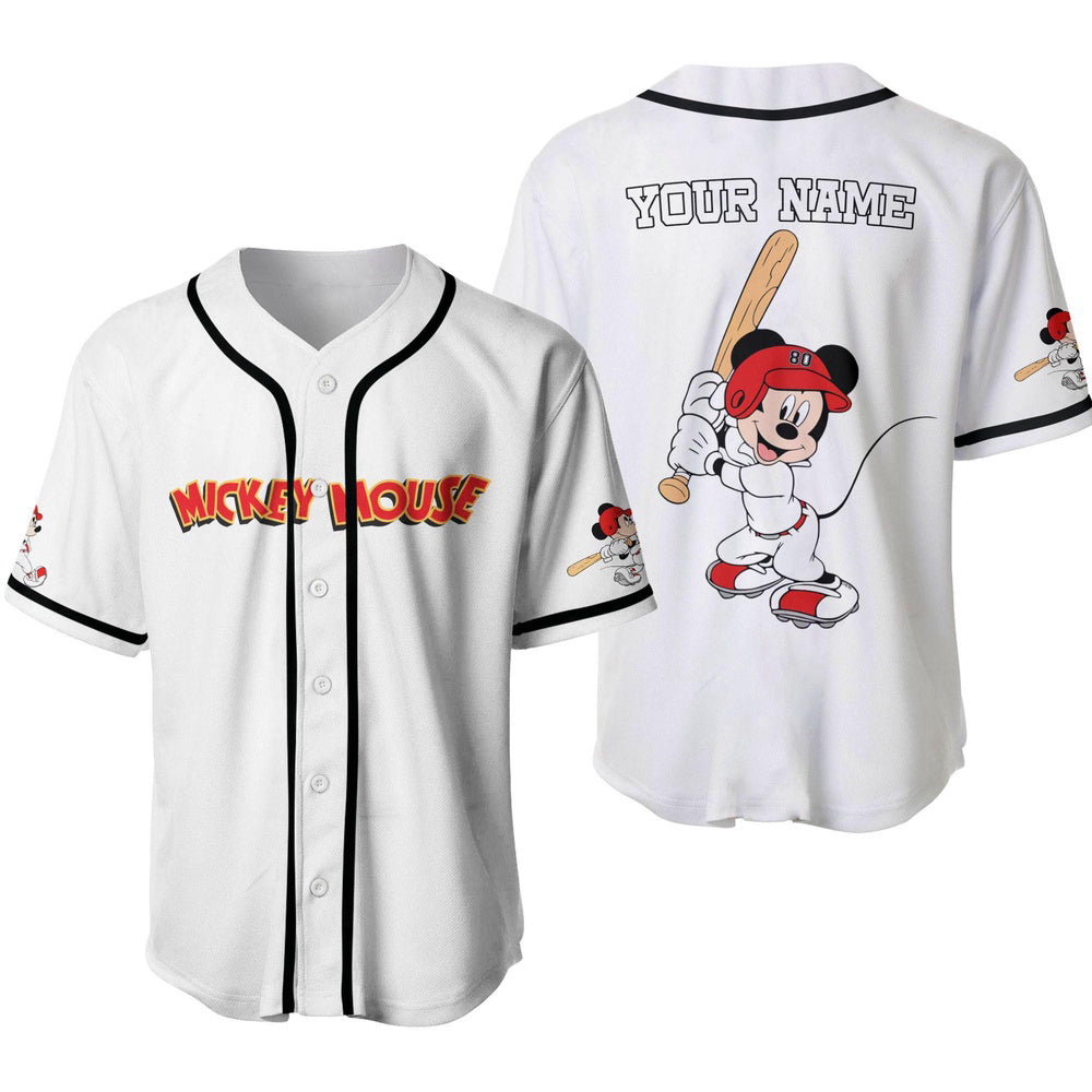 Personalized Mickey Mouse Baseball Jersey: Perfect Gift for Disney and Mickey Fans - Bafud