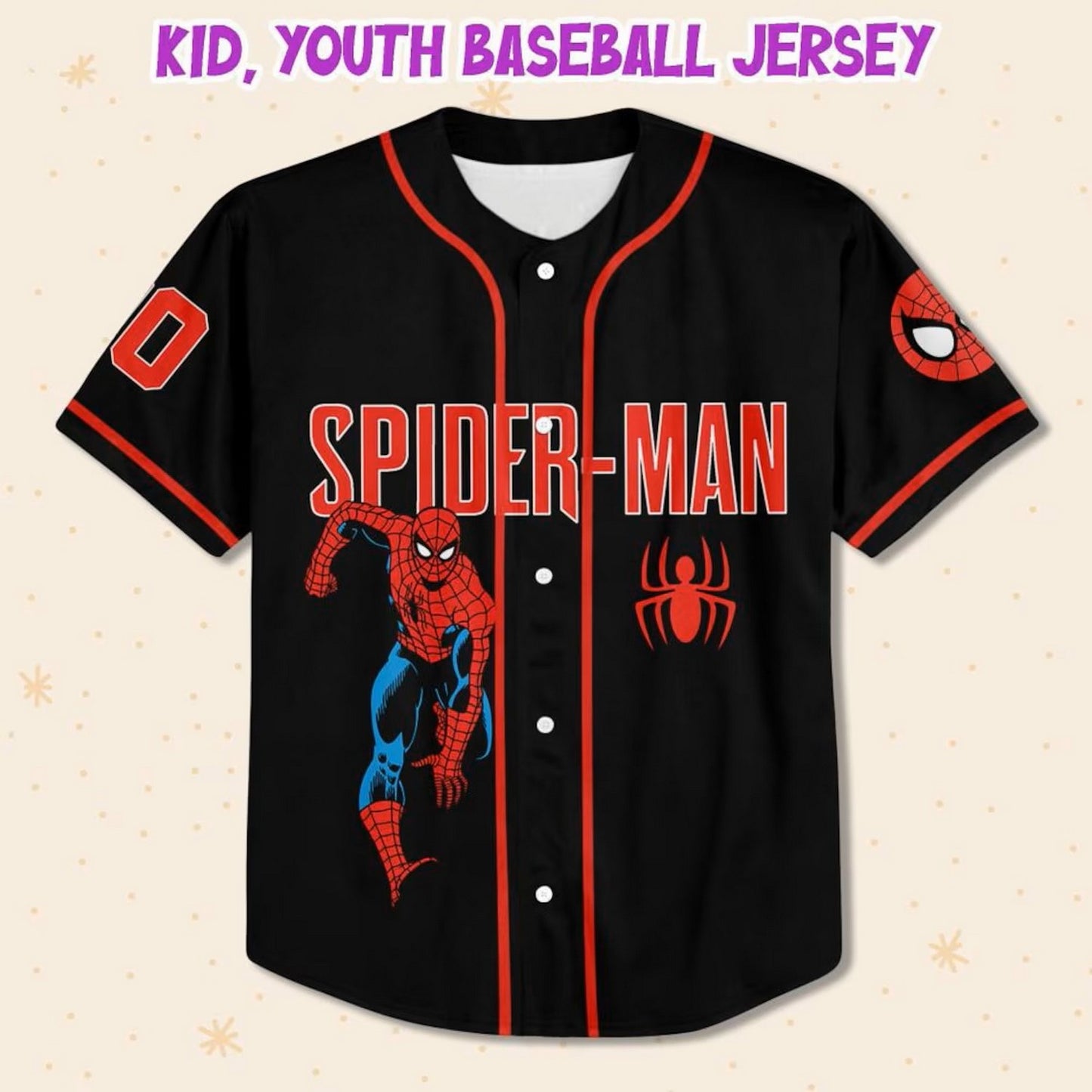 Custom Name Spiderman Spiderverse Peter Parker Black Baseball Jersey