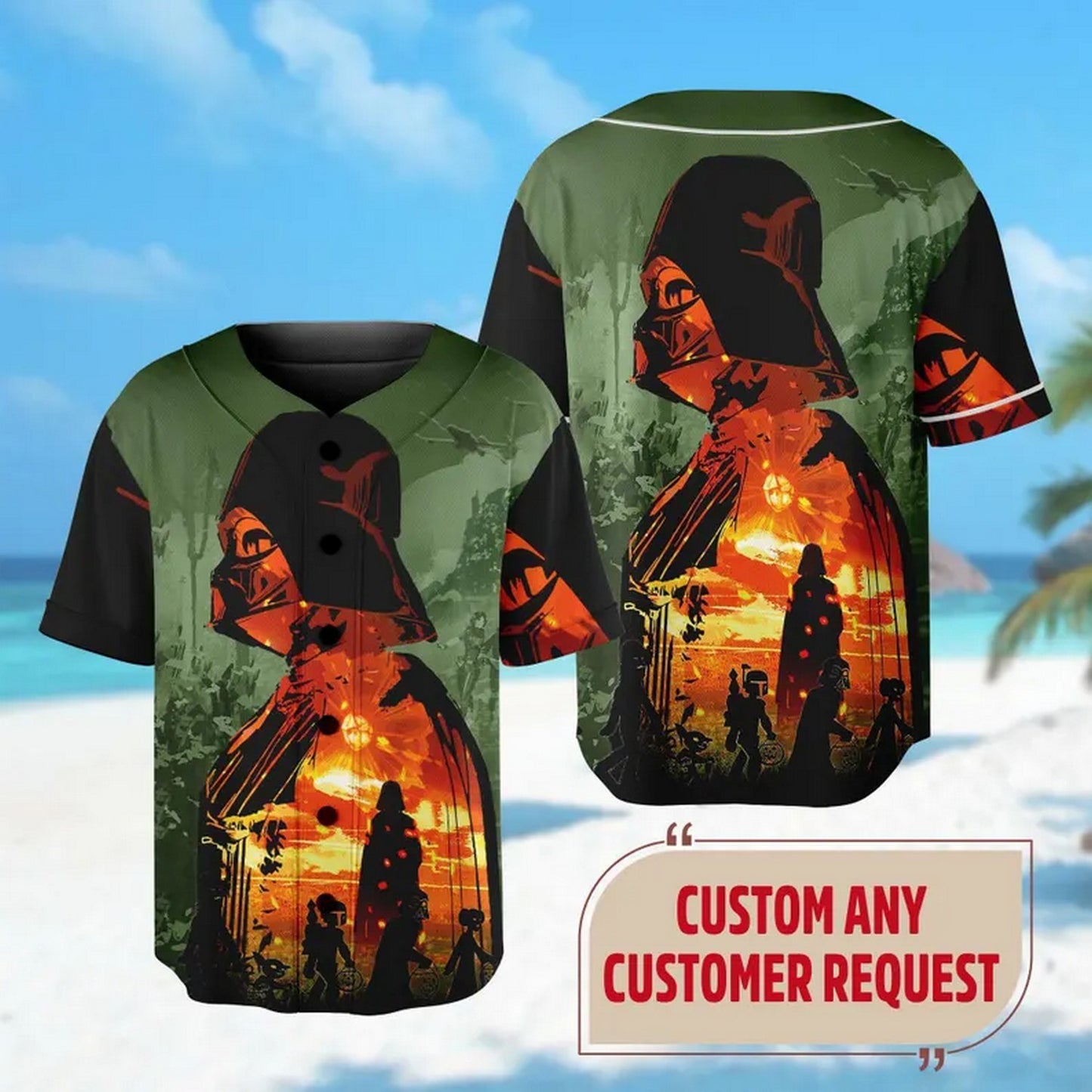 Custom Name Star Wars Darth Vader Halloween Baseball Jersey