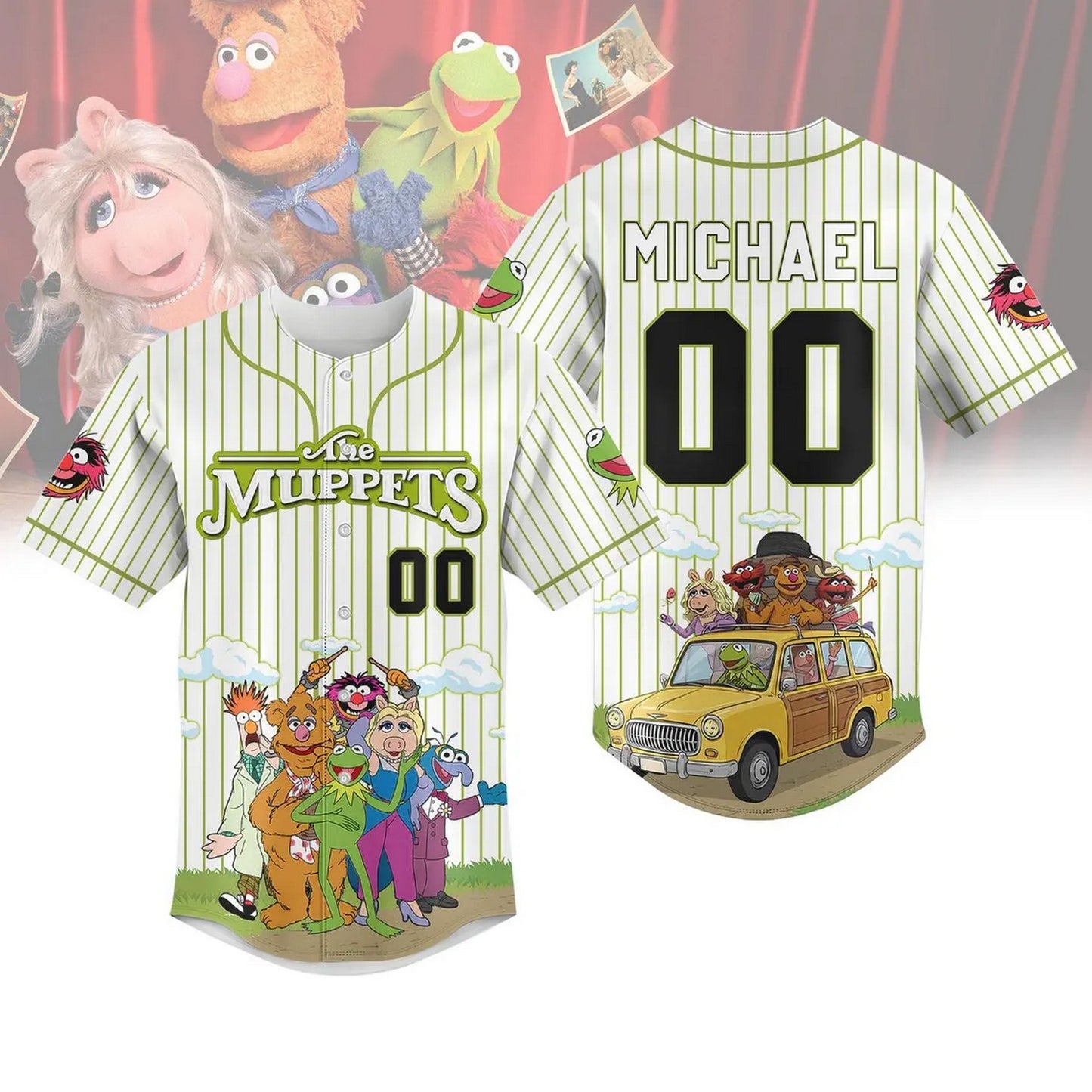 Custom Name The Muppets Funny Poster Baseball Jersey
