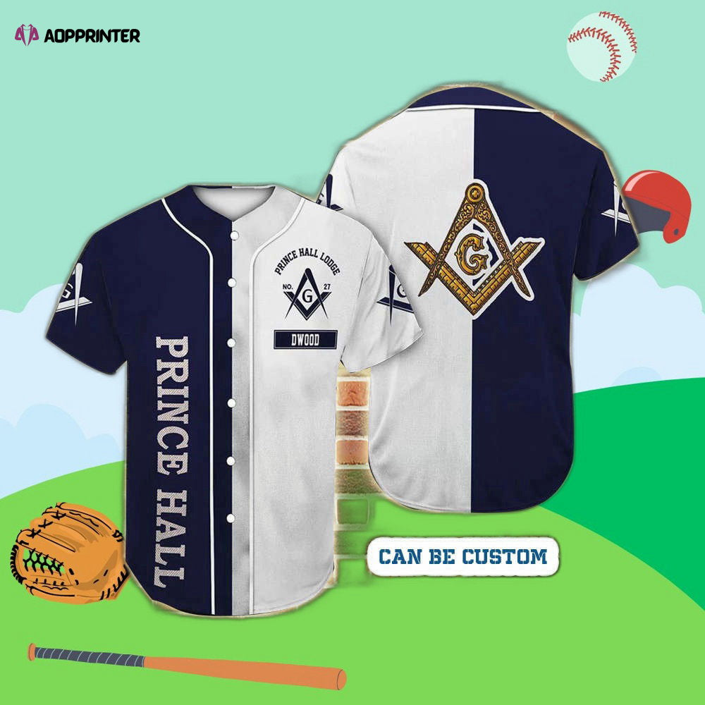 Custom Prince Hall Freemasonry Baseball Jersey Personalized Masonic Sportswear