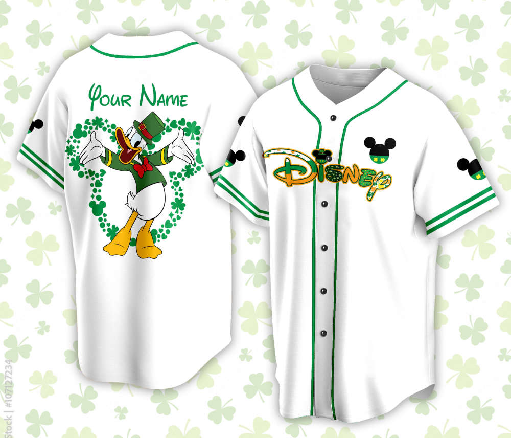 Custom Saint Patrick Day Disneyyland Baseball Jersey Personalized Pooh Bear St Patrick Family Vacation Trip Jersey For Baseball Lover - Aopprinter