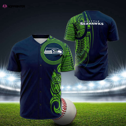 Custom Seahawks Polynesian Baseball Jersey - Personalized Design - Aopprinter