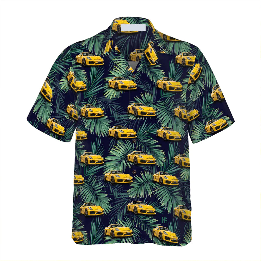Custom Tropical Car Trendy Hawaiian Shirt, Summer Gift Trendy Hawaiian Shirt For Men