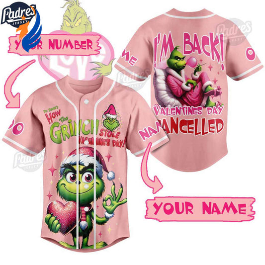 Custom Valentine The Grinch Baseball Jersey - Bafud