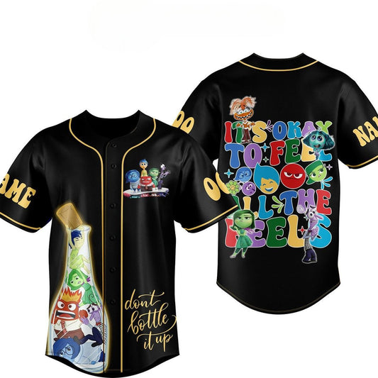 Customized Don't Bottle It Up Inside Out Black Baseball Jersey