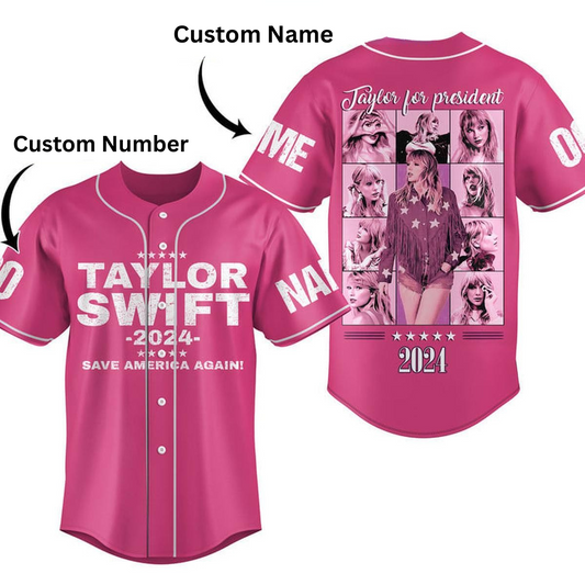Customized Hot Pink Taylor Swift Music Cool Baseball Jersey