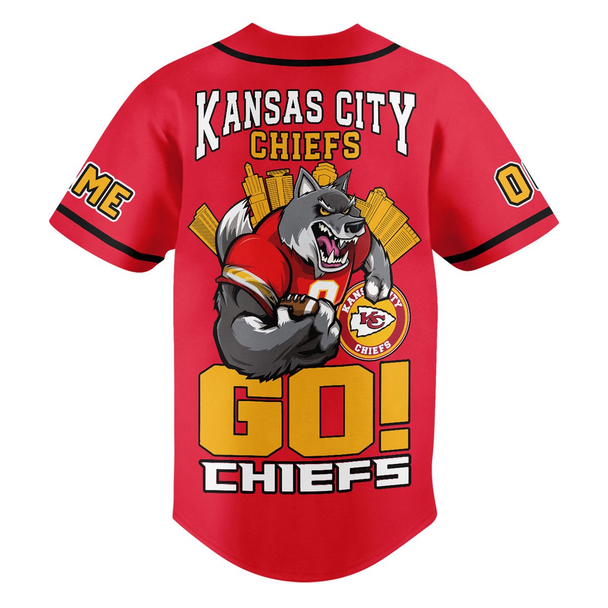 Customized Kansas City Chiefs NFL Sport Red Baseball Jersey