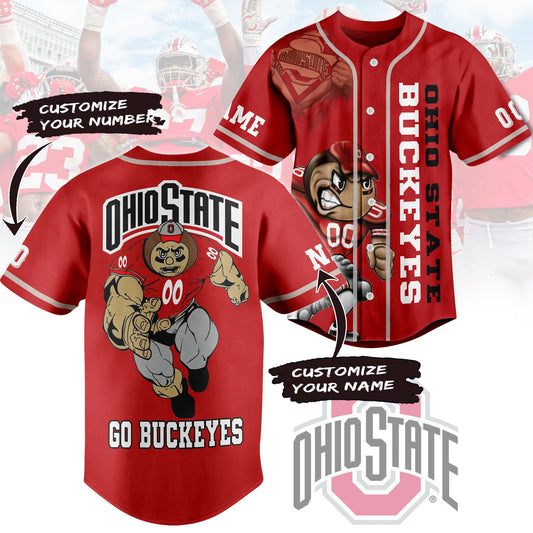 Customized Ohio State Fear The Buckeyes Baseball Jersey For Fans
