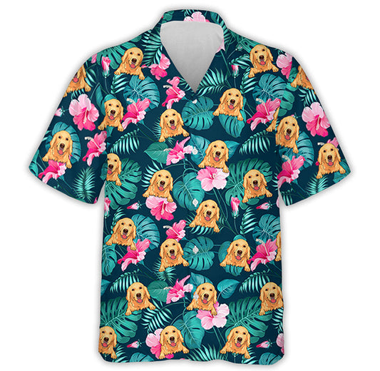 Tropical Dog Pattern - Personalized Custom Hawaiian Shirt