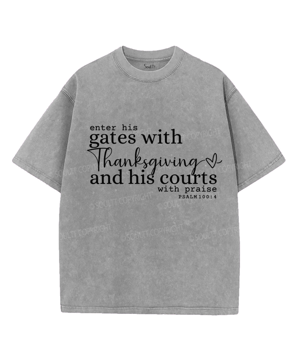 Enter His Gates Unisex Washed Christian T-shirt