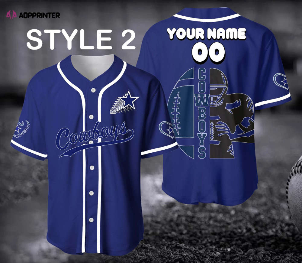 Dallas Cowboy Baseball Shirt, Custom Name And Number Baseball Jerseys - Aopprinter