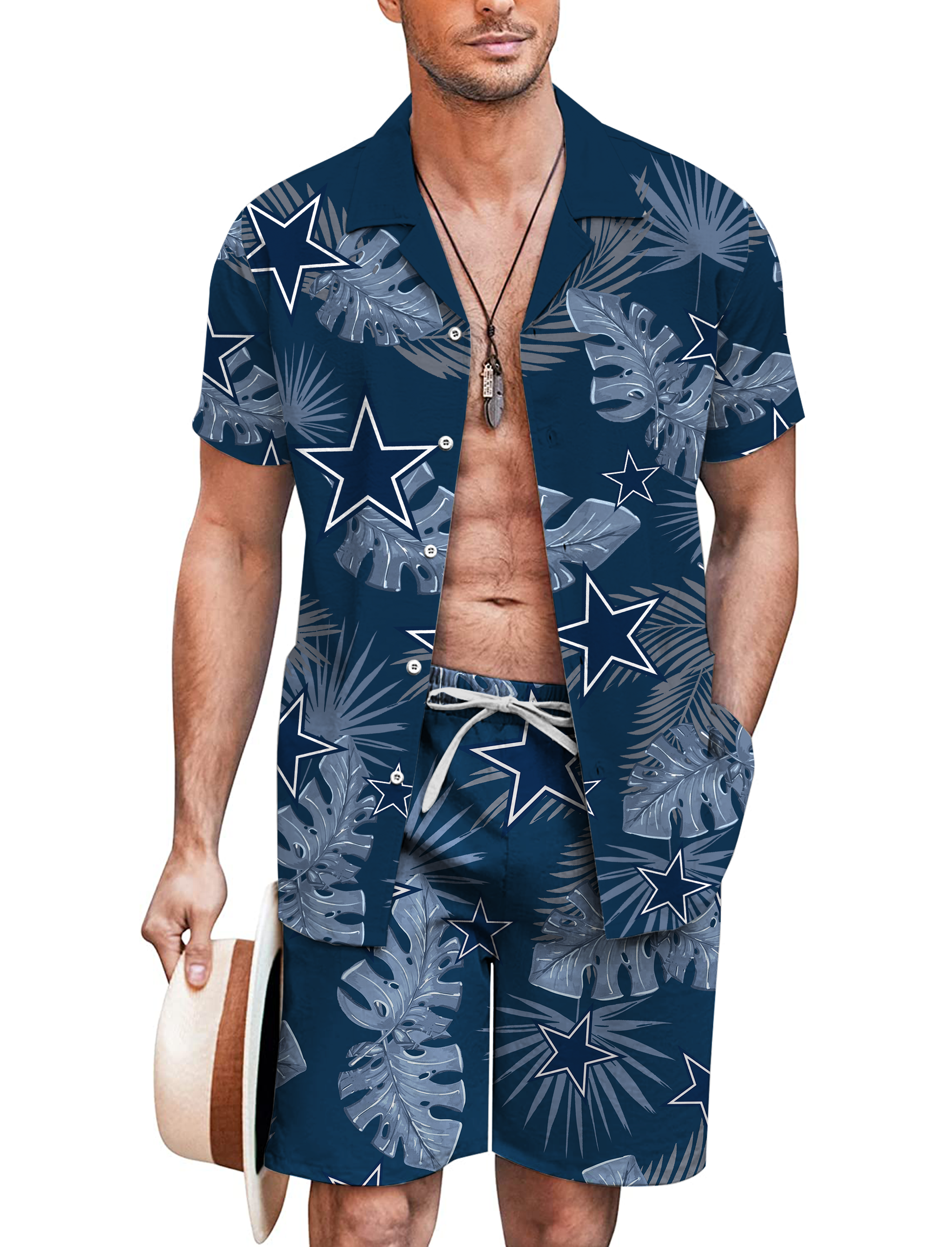 Dallas Cowboys Hawaiian Shirt Shorts Men's Beach Ready Set