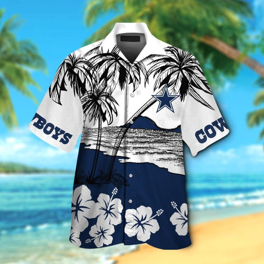 Dallas Cowboys Short Sleeve Button Up Tropical Hawaiian Shirt VER023