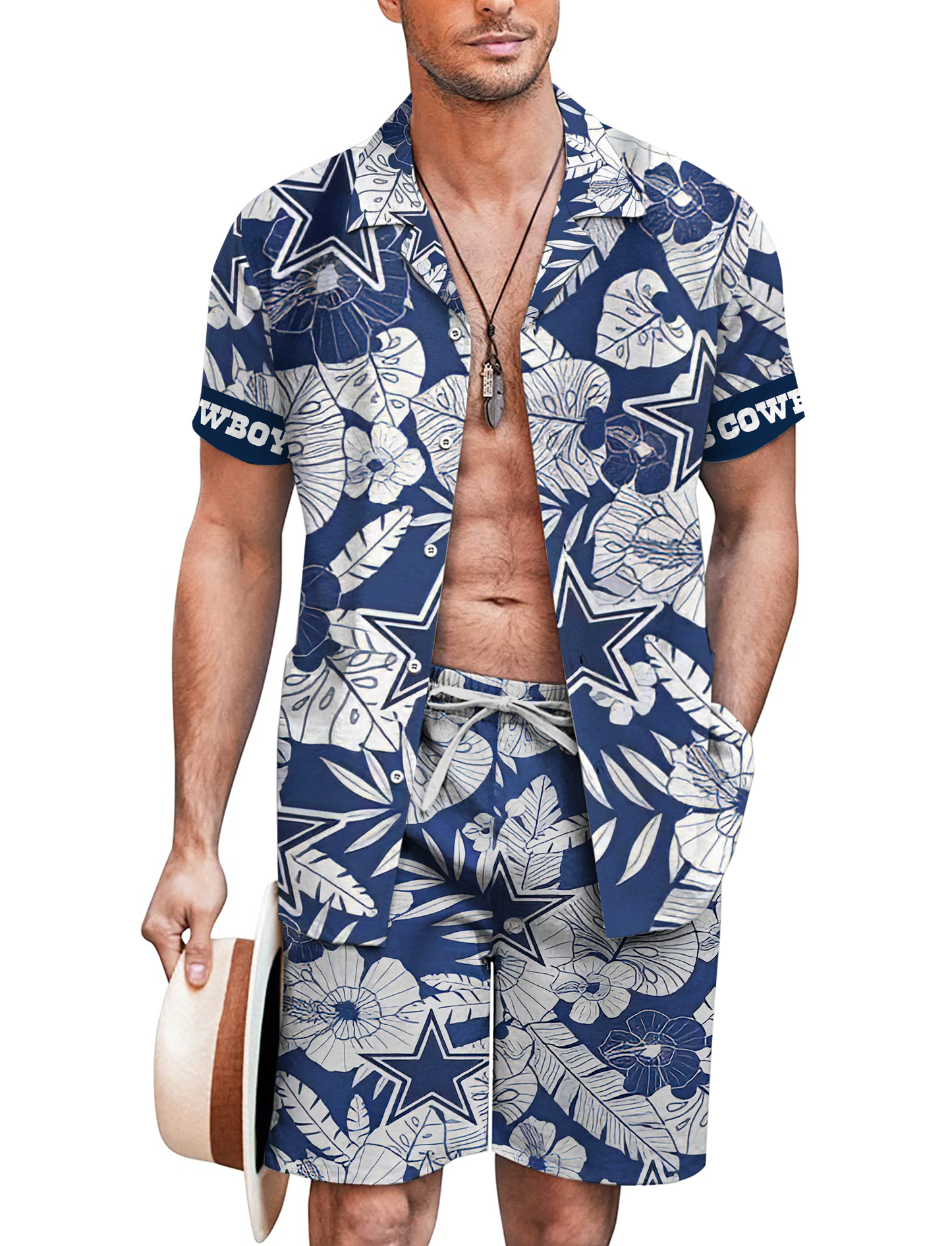 Dallas Cowboys Tropical Men's Hawaiian Shirt Shorts Collection