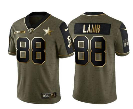 dallas cowboys #88 cee deelamb 21 Salute Gold Text