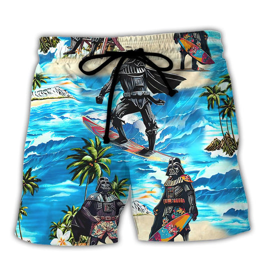 Darth Vader Starwars Surfing Trendy Aloha Hawaiian Beach Shorts