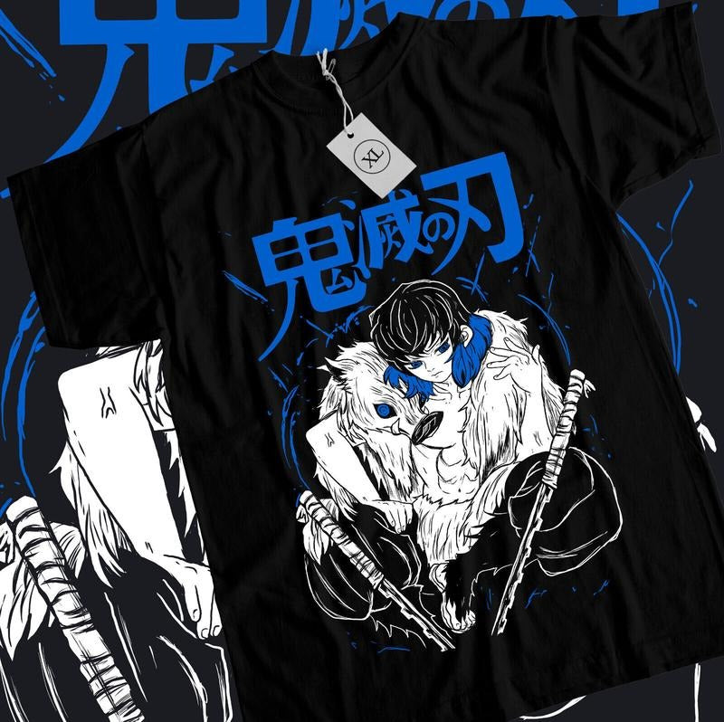 demon slayer kimetsu no yaiba T-Shirt S-4XL inosuke mask Anime Manga T-Shirt S-4XL Tshirt S-4XL