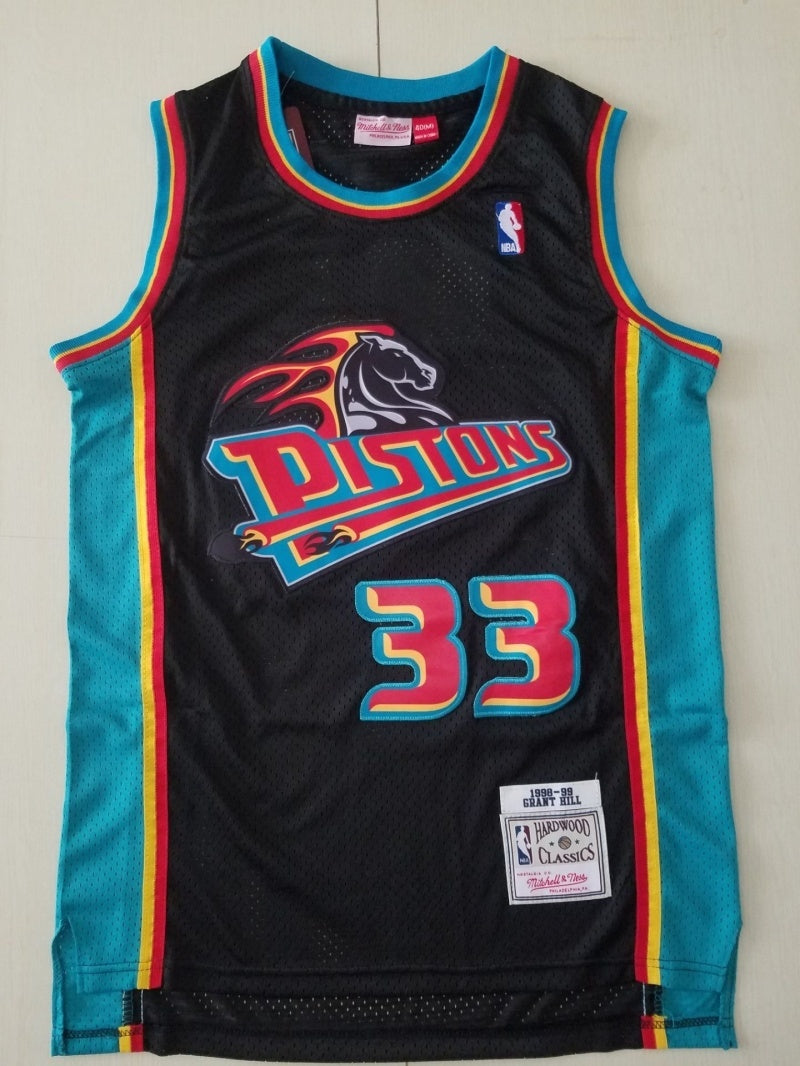 detroit pistons #33 grant hill Pistons 33 Retro Black s-xxl Style 2