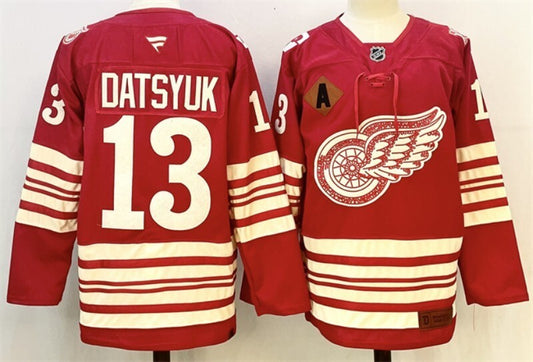 detroit red wings #13 pavel datsyuk red 2025-26 with a patch centennial premium