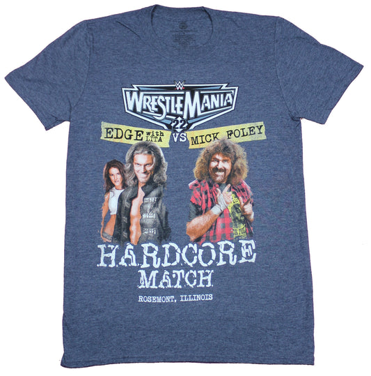 WWE WrestleMania 22 Mens T-Shirt  - Mick Foley Vs The Edge Poster Image