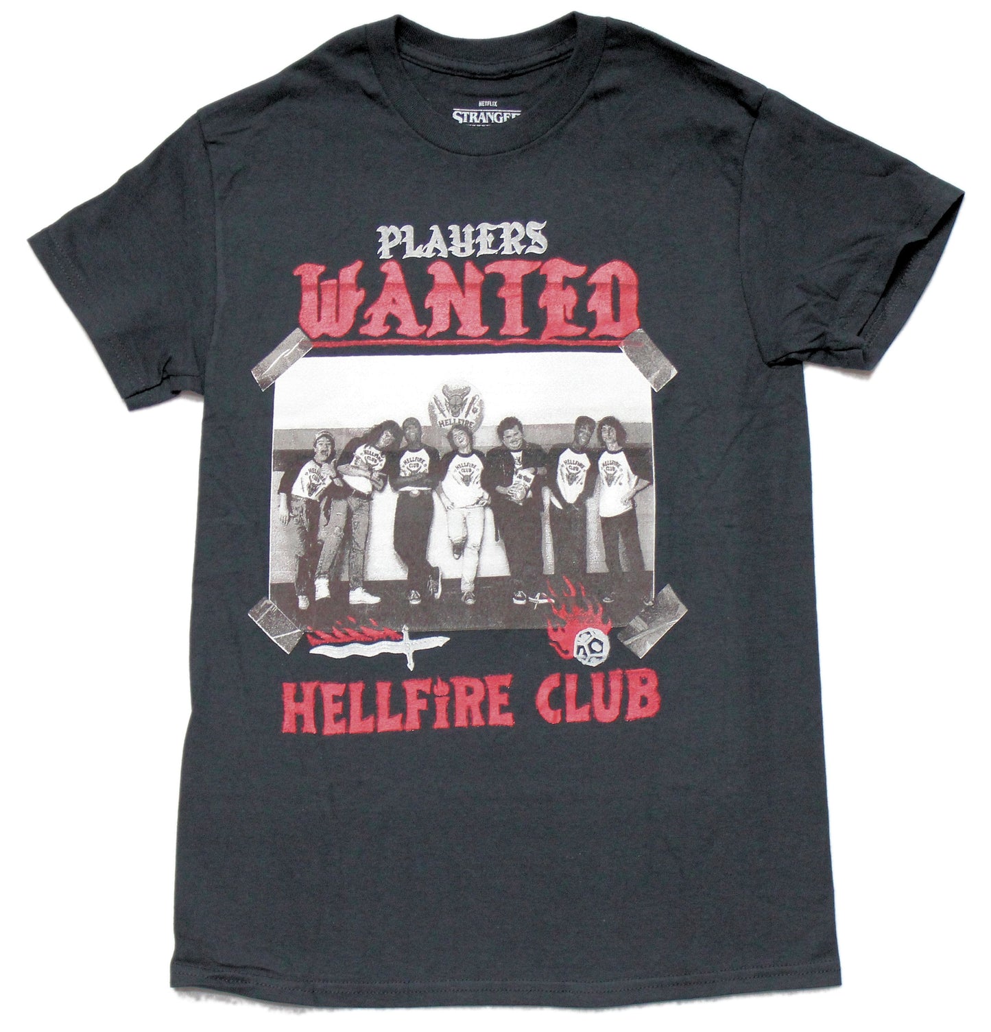 Stranger Things Mens T-Shirt - Hellfire Club Photo Players Wanted