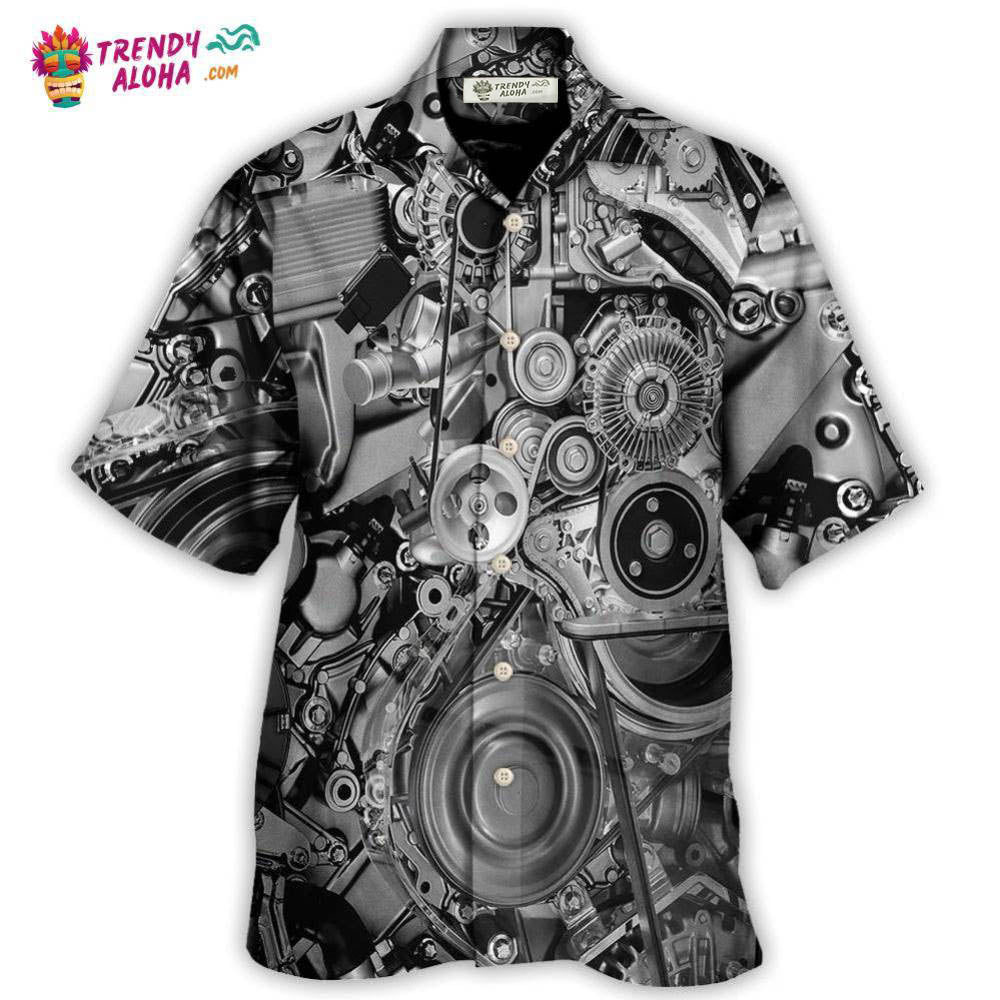 Diesel Engine Pulleys And Belts On Car Engines Hawaiian Shirt - Trendy Aloha